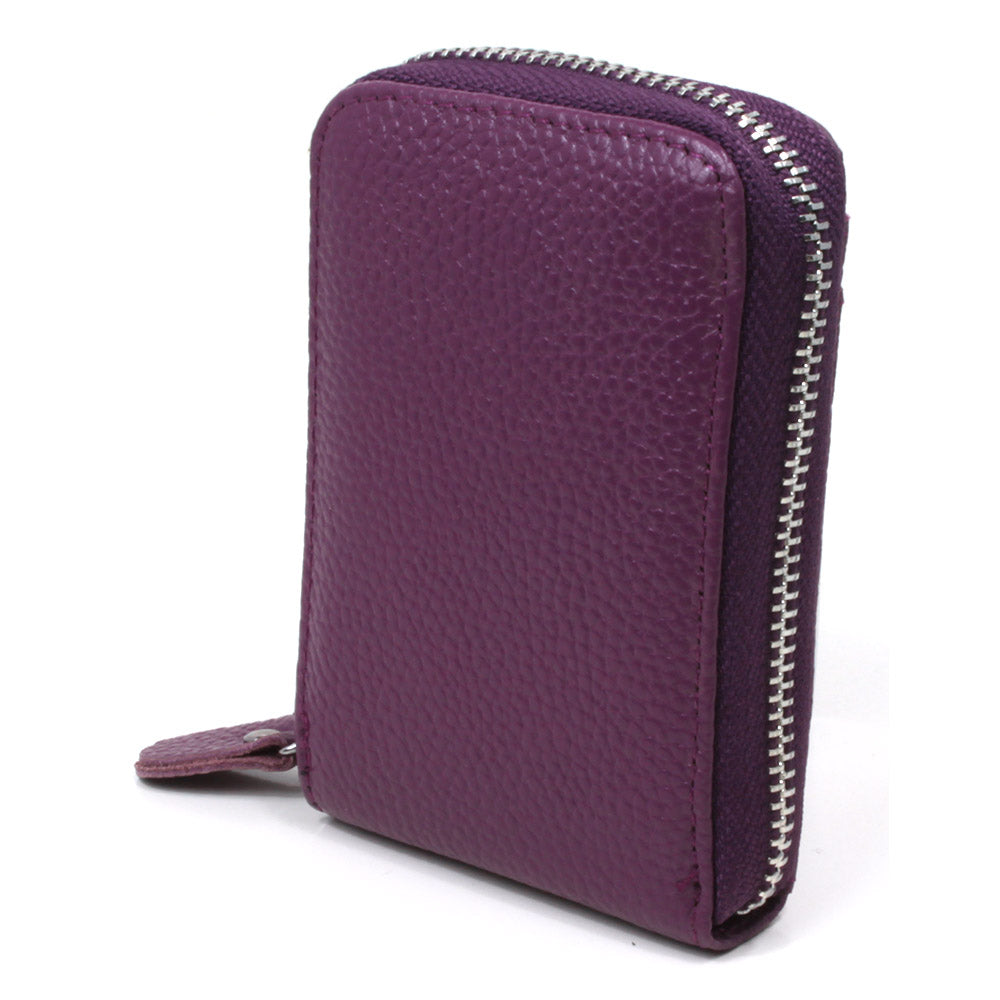 Portrait Leather Card Wallet - Purple