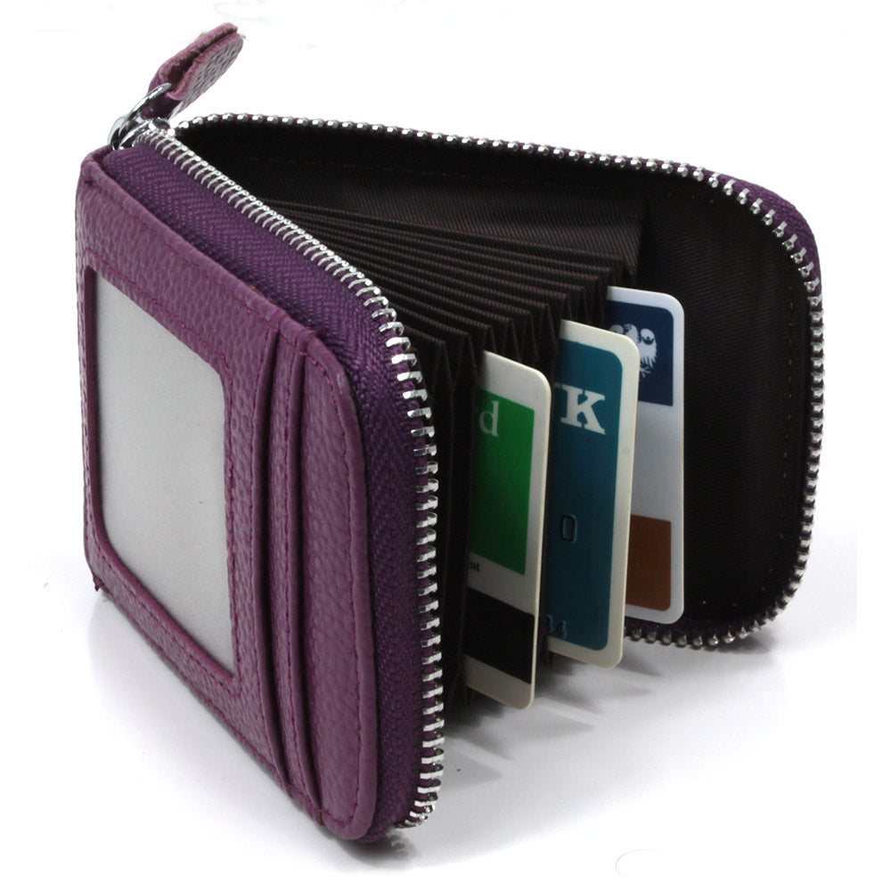 Portrait Leather Card Wallet - Purple