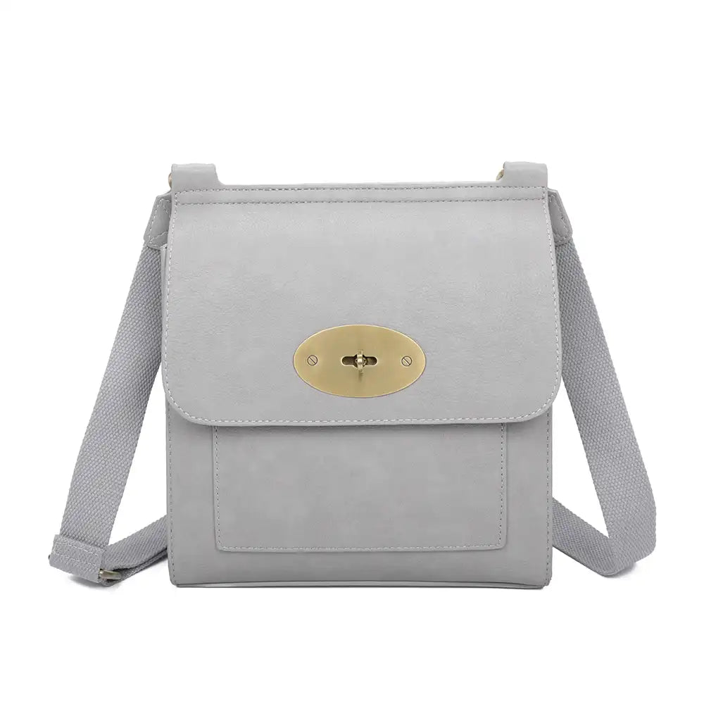 Medium Crossbody Satchel - Light Grey