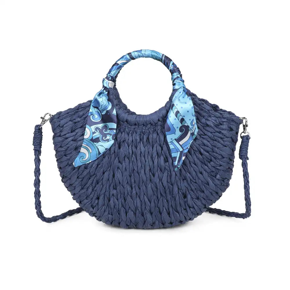 Straw Scarf Grab Bag - Navy