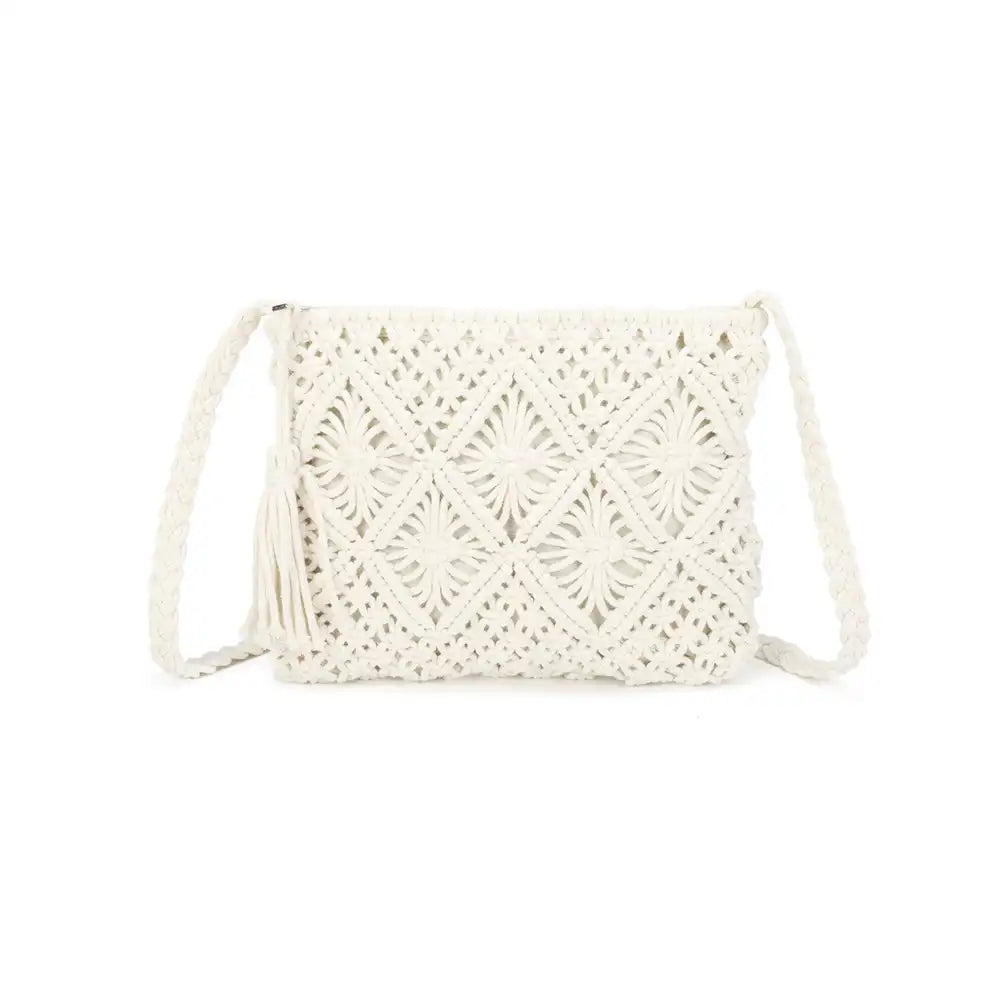 Crochet Crossbody Bag - White