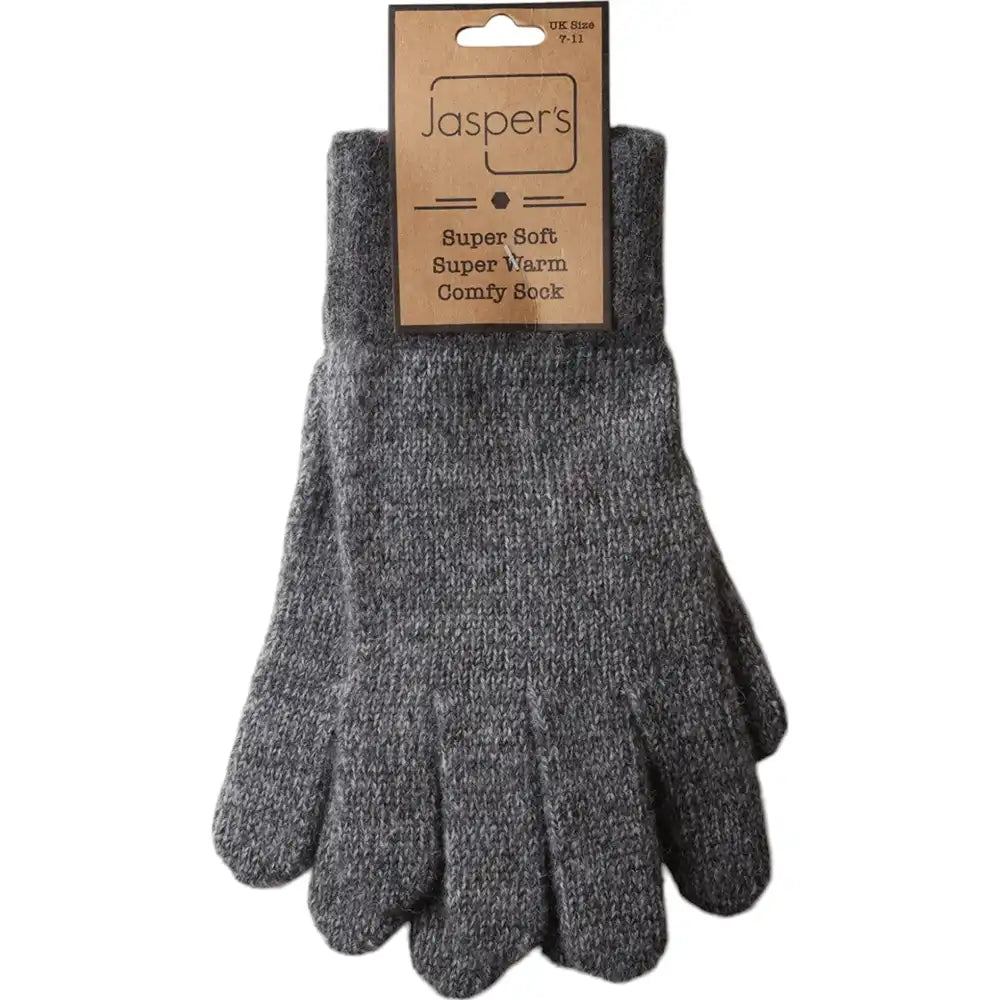 Cosy Knit Marled Gloves - Grey