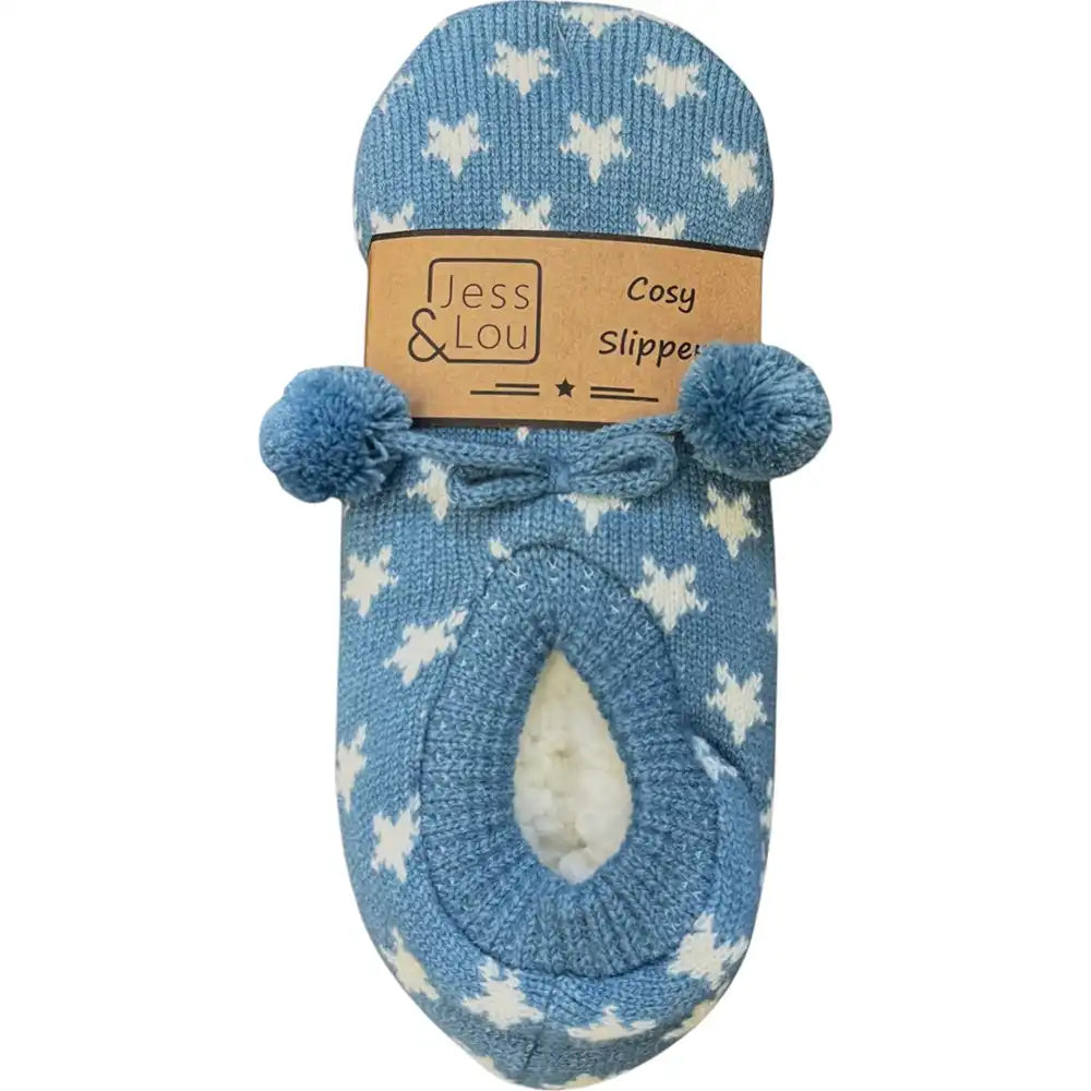 Starry Cosy Slippers - Blue