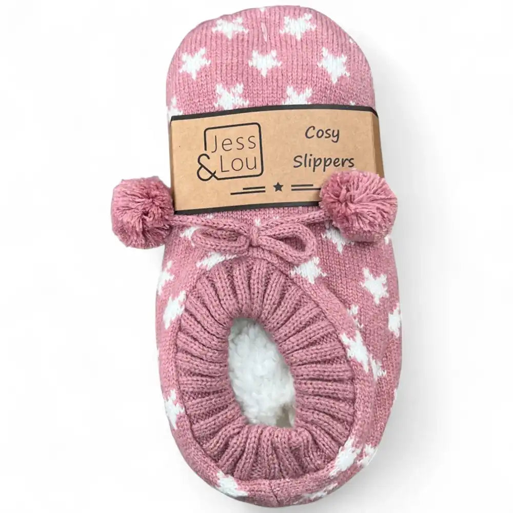 Starry Cosy Slippers - Pink