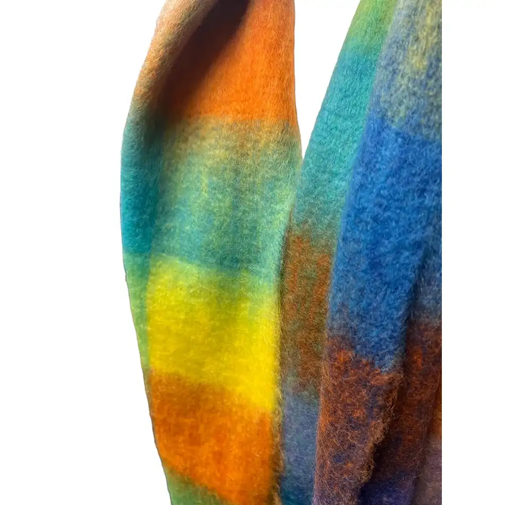 Ombre Multi Coloured Check Scarf