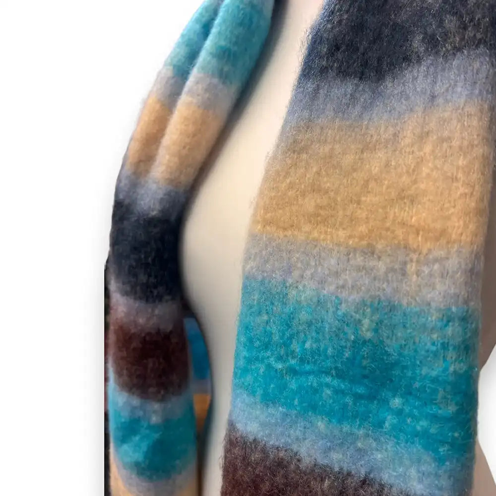 Blue, Brown & Sand Ombre Scarf