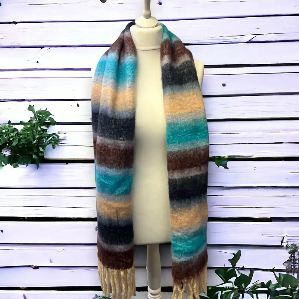 Blue, Brown & Sand Ombre Scarf