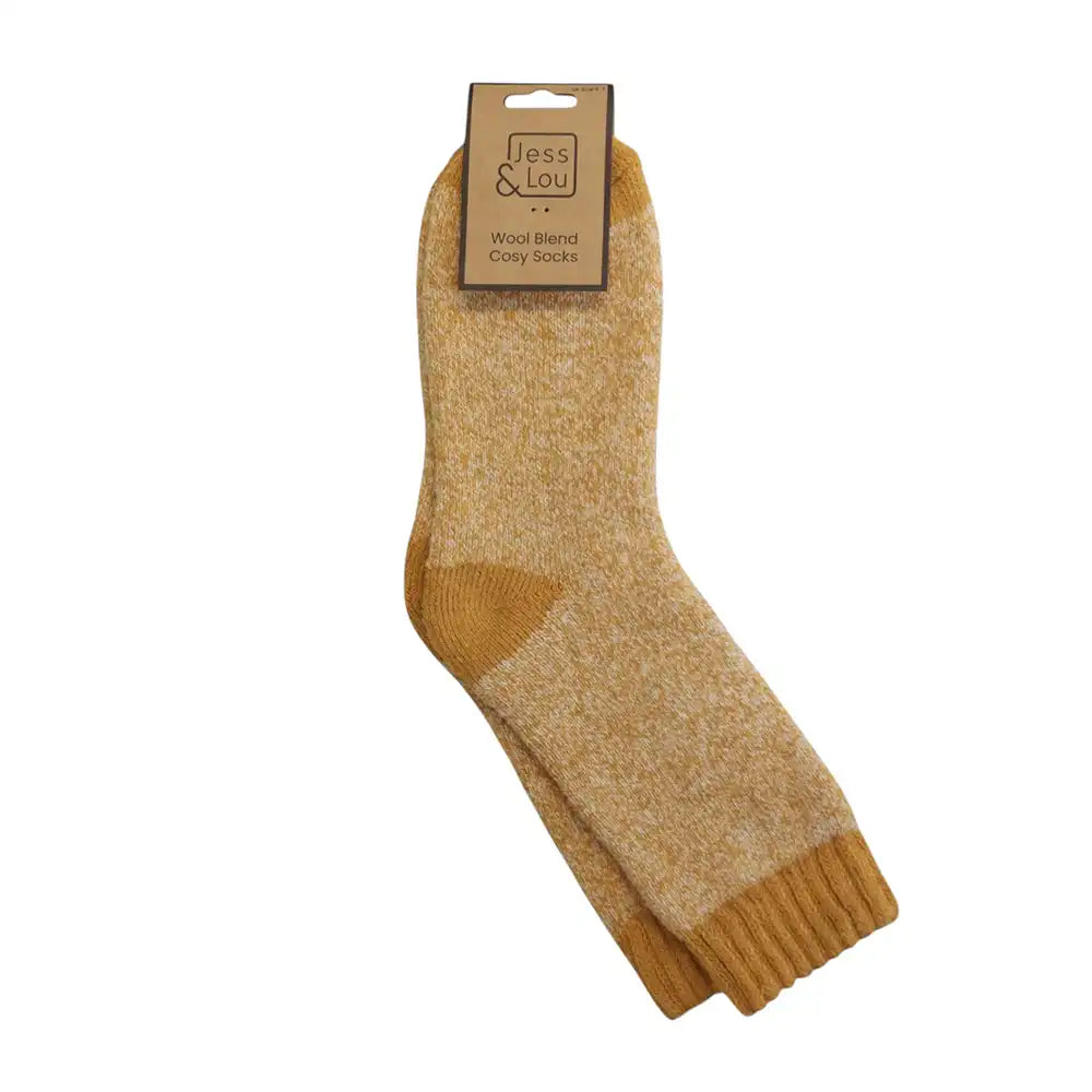 Rib Top Cosy Socks - Gold Marl