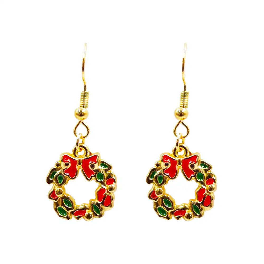 Christmas Wreath Drop Earring