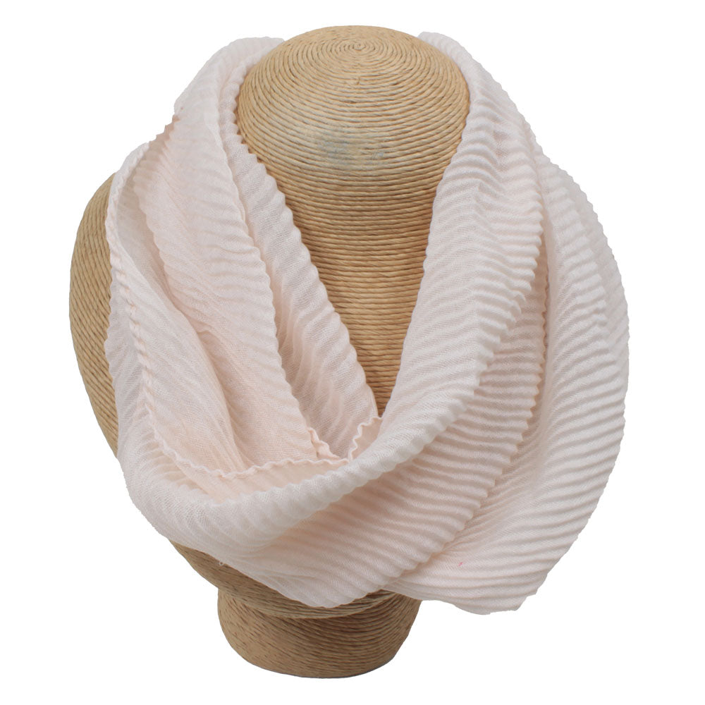 Taupe medium length scarf in textured fabric.