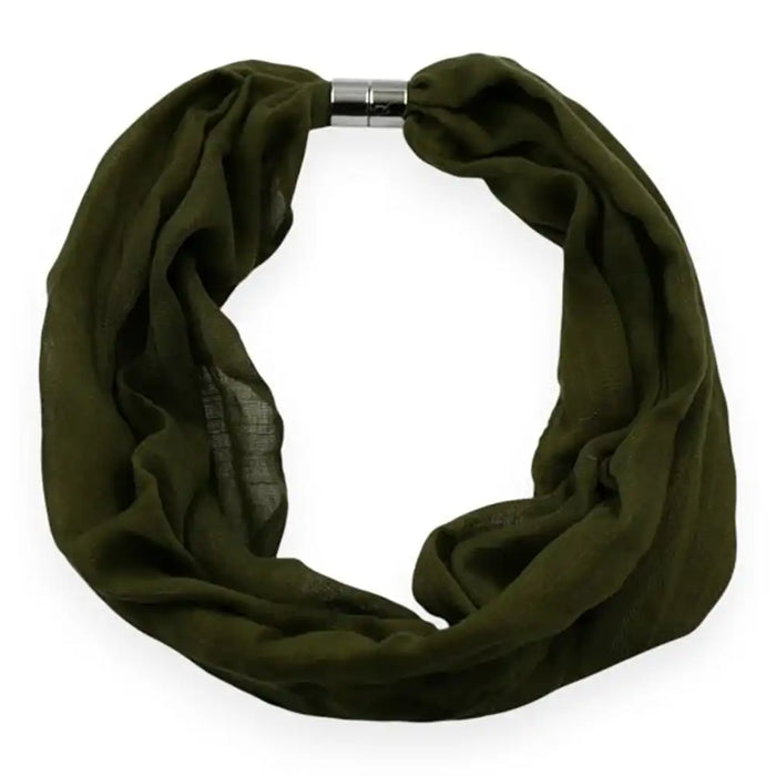 Green infinity scarf on a white background