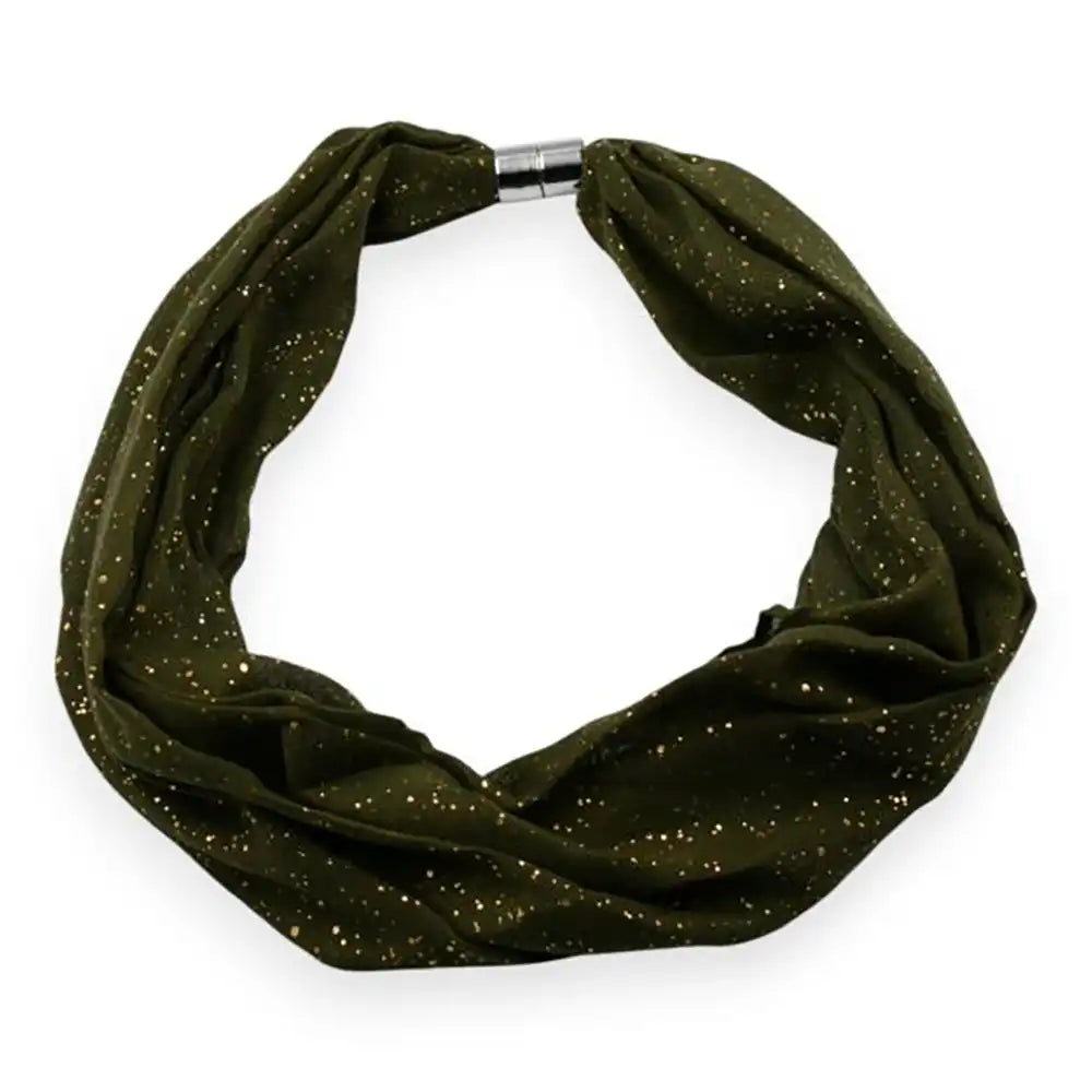 Speckled Khaki hoop scarf on a white background