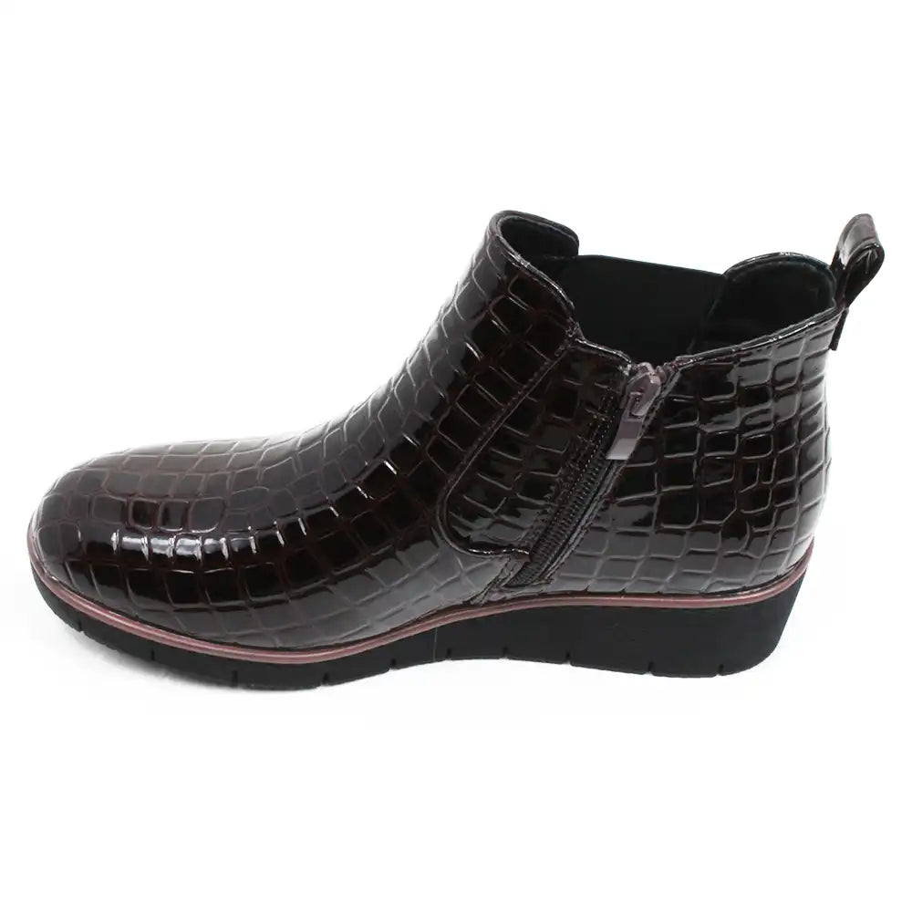 Mock croc ankle boots discount