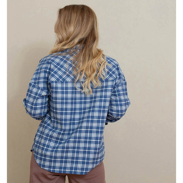 Kite Oversized Blue Check Flannel Top