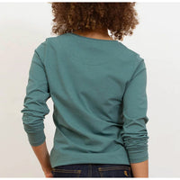 Kite long sleeved tee shirt in pine green. Back view.