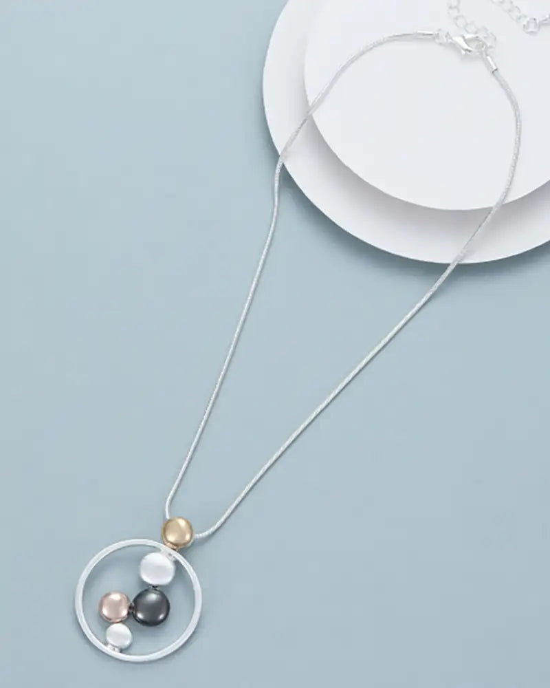Circle Necklace in Multi Metallics
