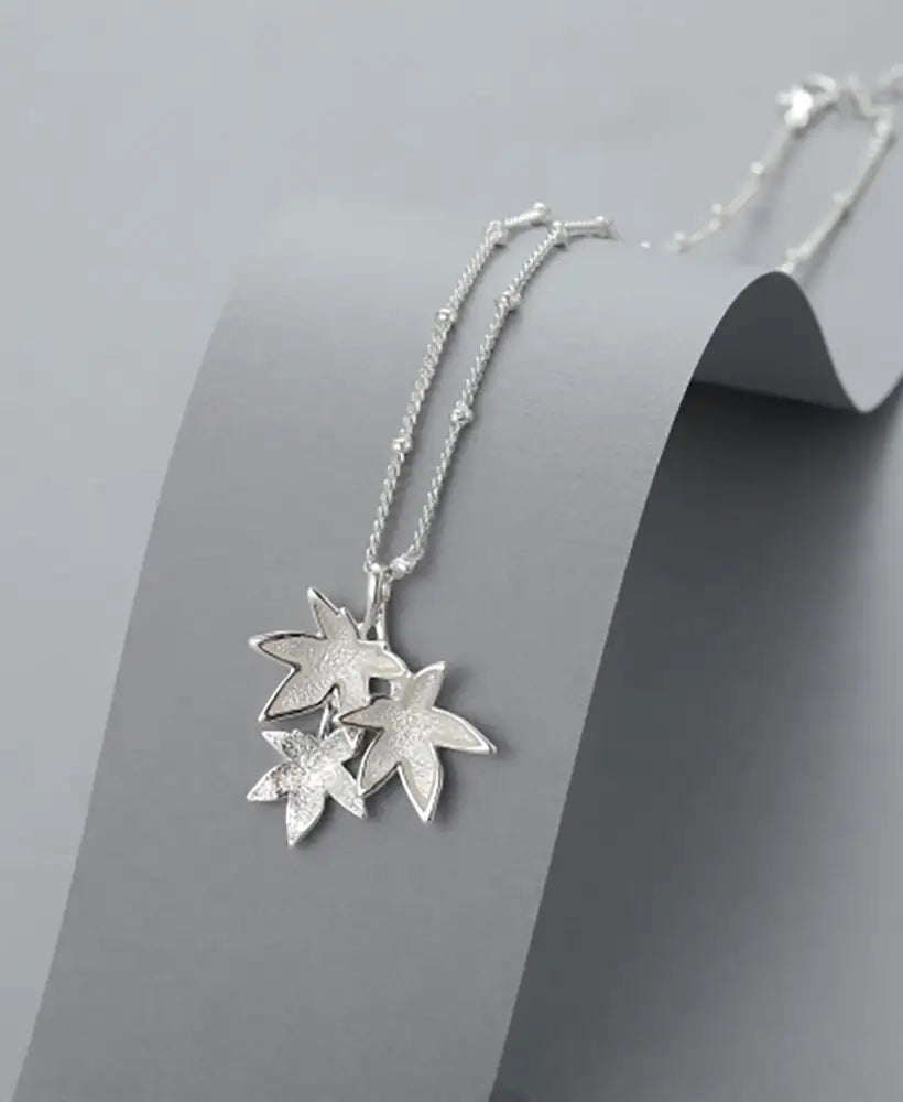 Maple Leaf Cluster Pendant Necklace