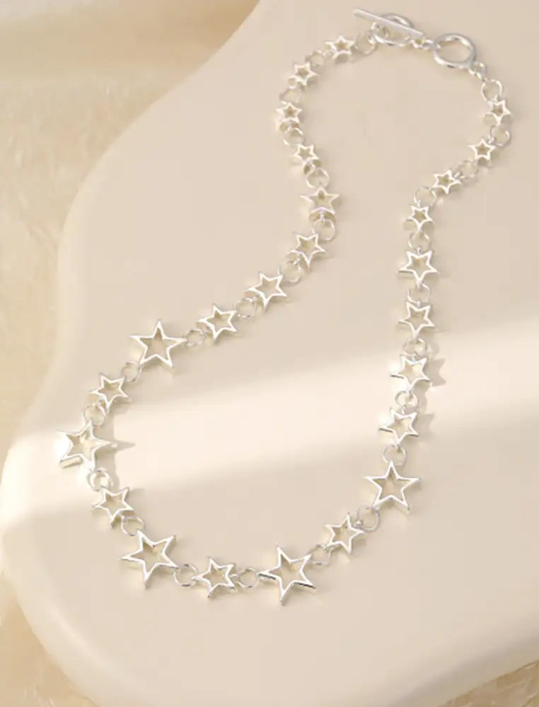 Star Chain Necklace in Silver