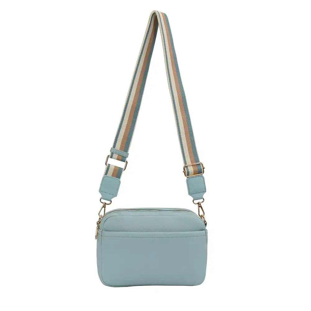 Trapeze Zip Fastening Bag - Light Blue