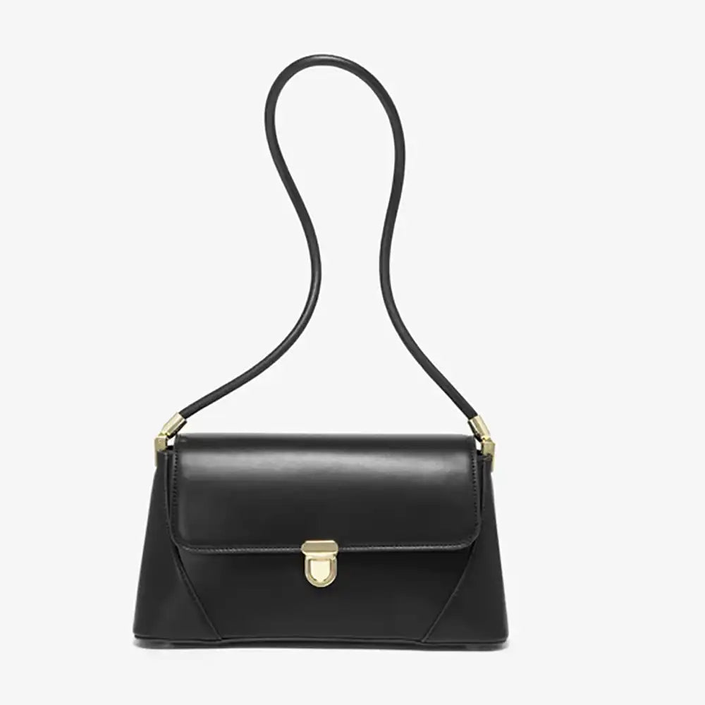 Clasp Fastening Baguette Bag - Black