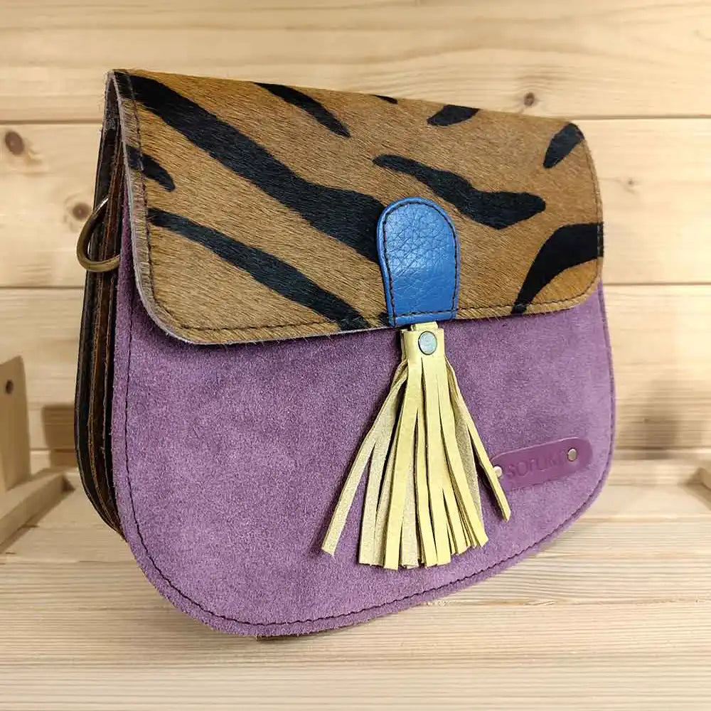 Lena Suede Crossbody in Purple