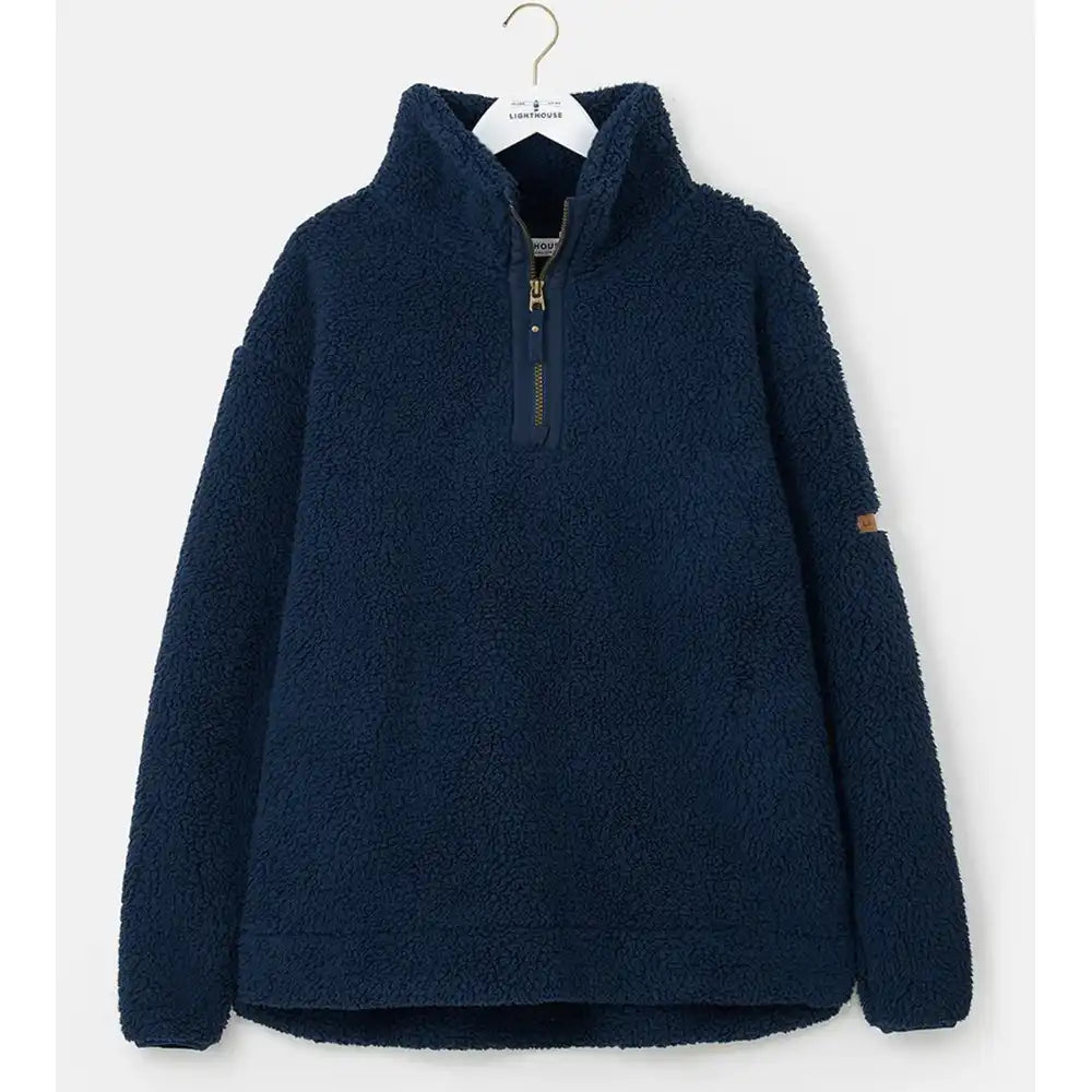 Funnel Necked Half-Zip Fleece in Navy