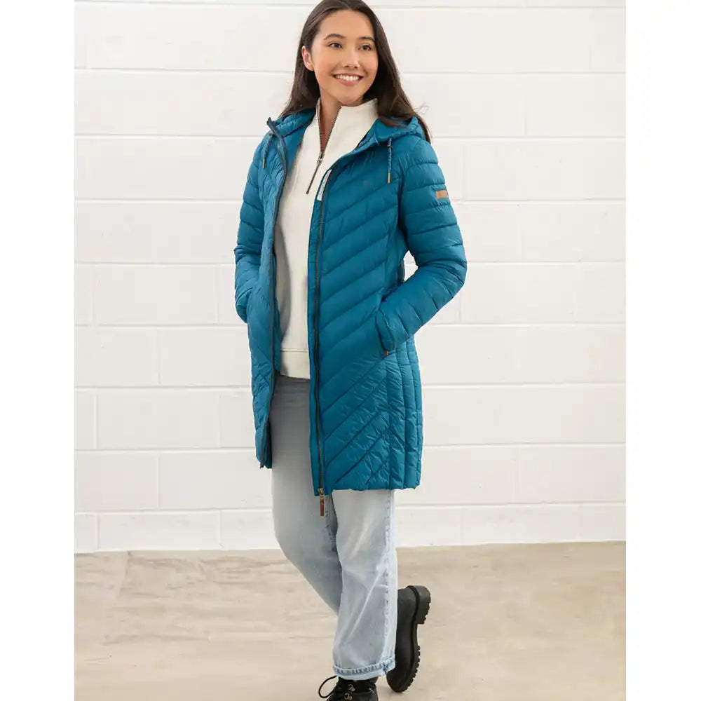 Padded Coat in Teal