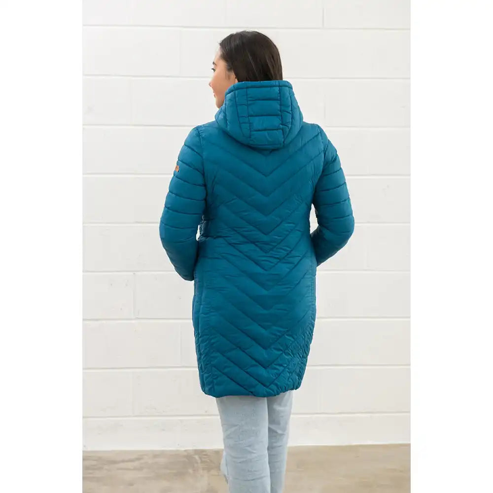 Padded Coat in Teal