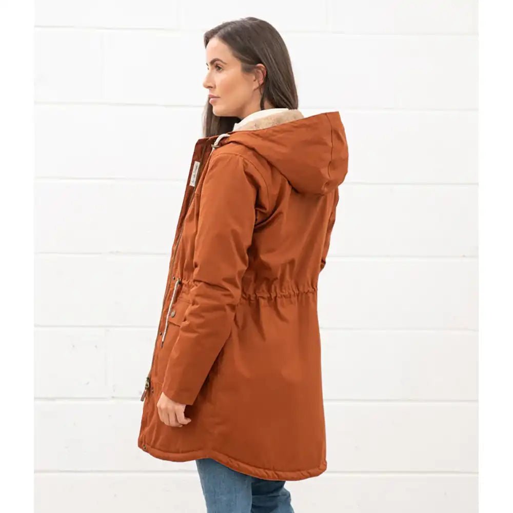 Waterproof Parka Coat in Rust