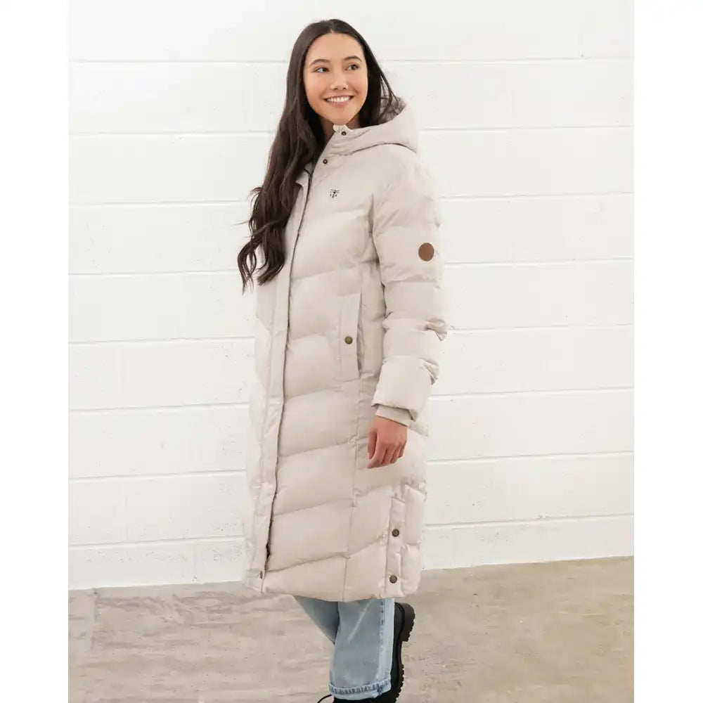 Cream padded coat on sale