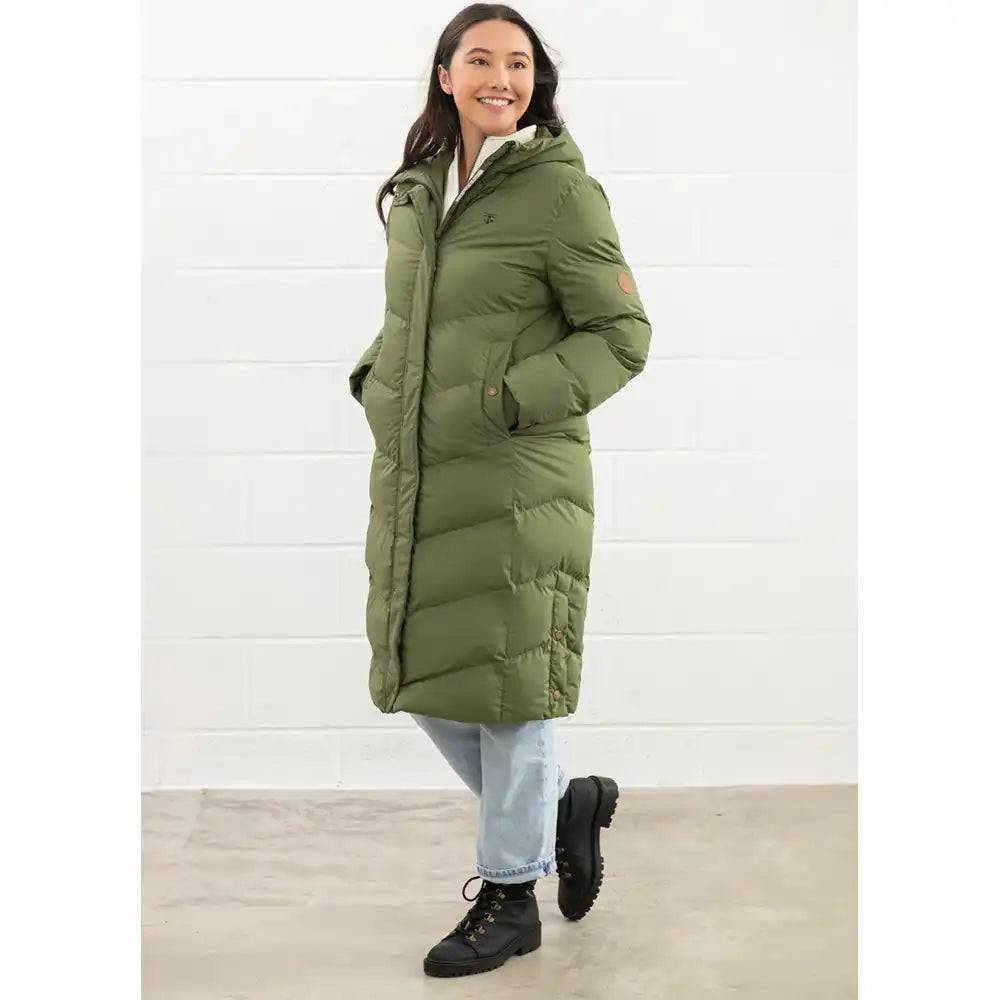 Padded Coat in Olive