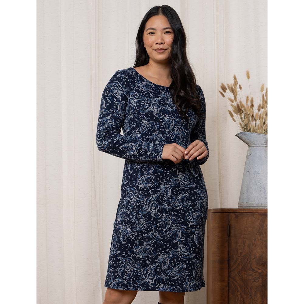 Frampton Painterly Dress in Blue