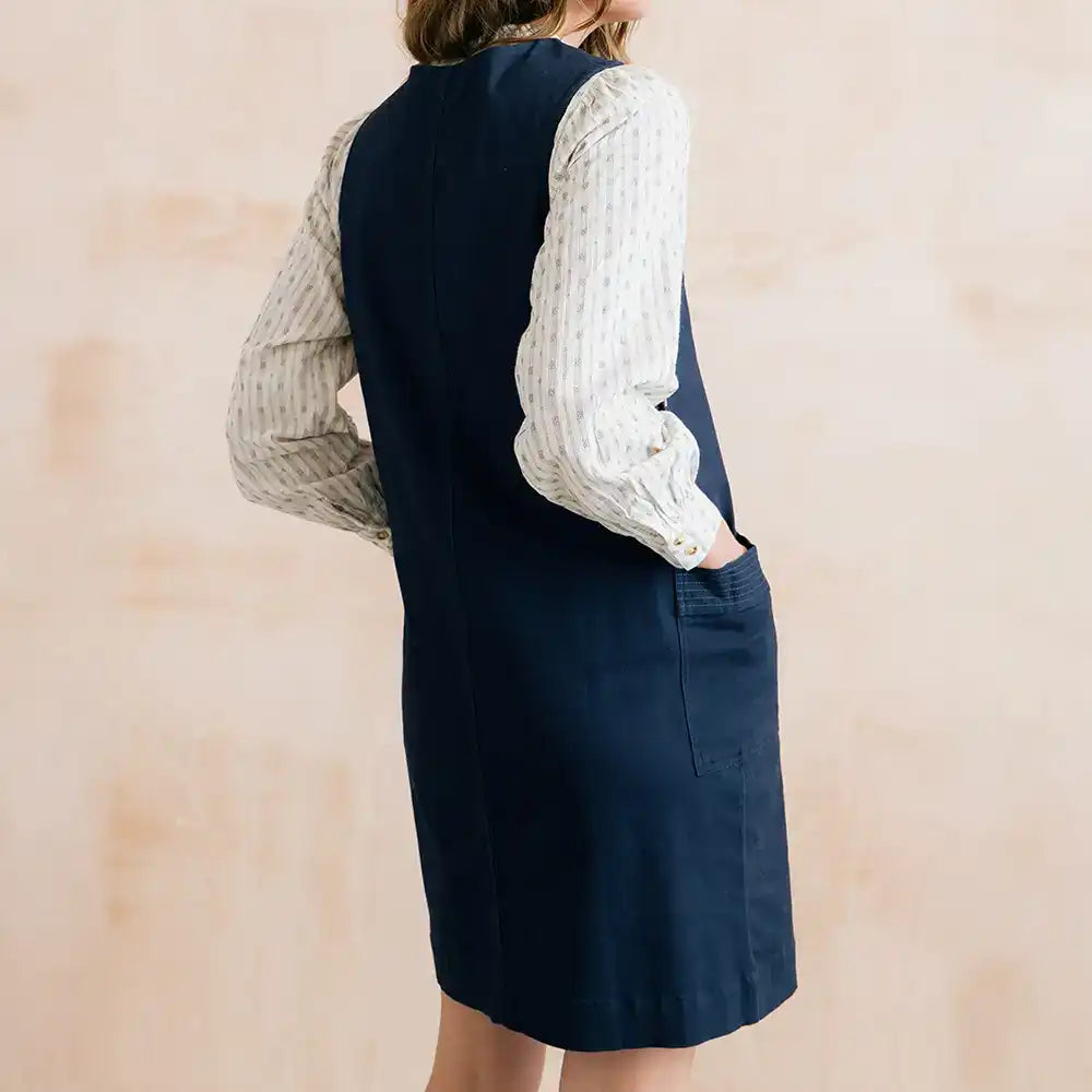 Hilda Pinafore in Navy Twill