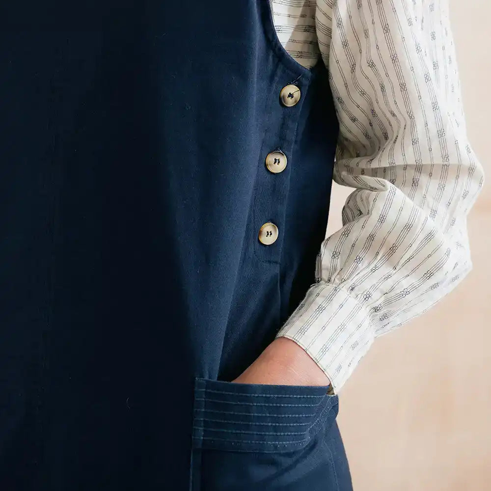 Hilda Pinafore in Navy Twill