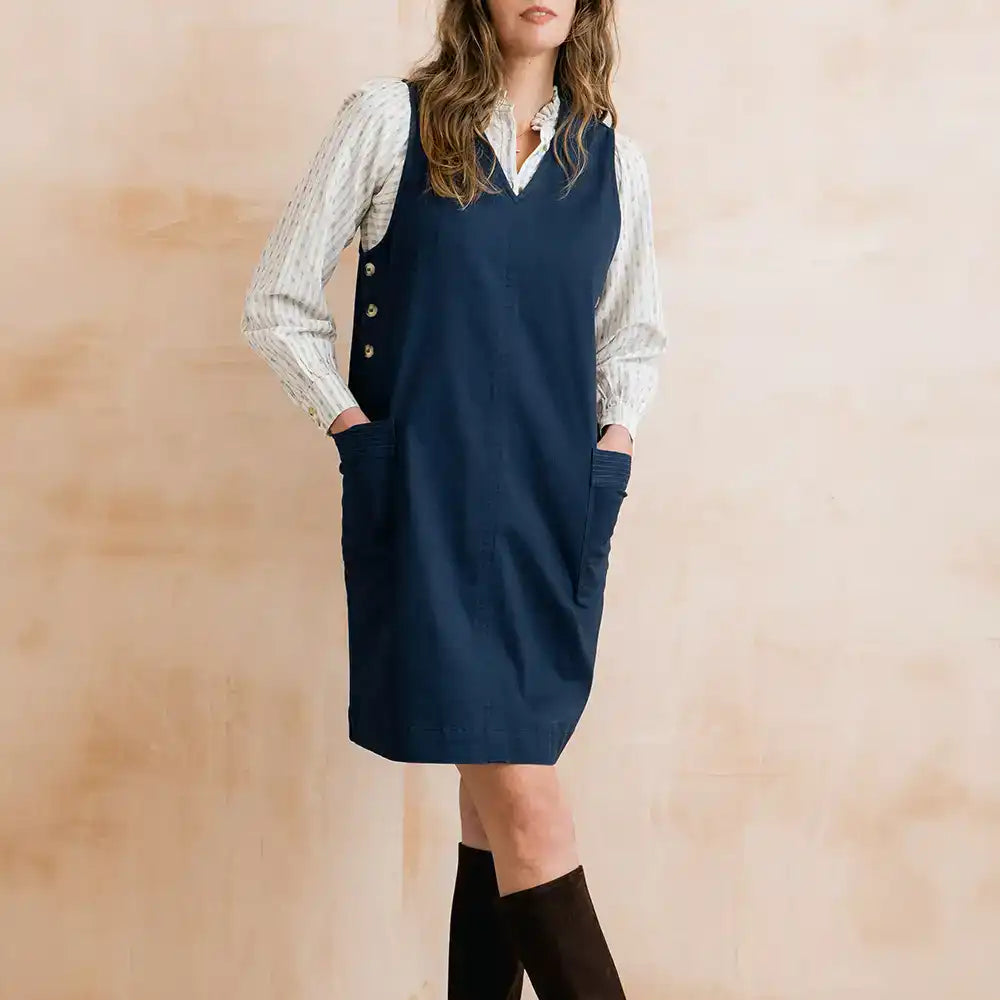Hilda Pinafore in Navy Twill