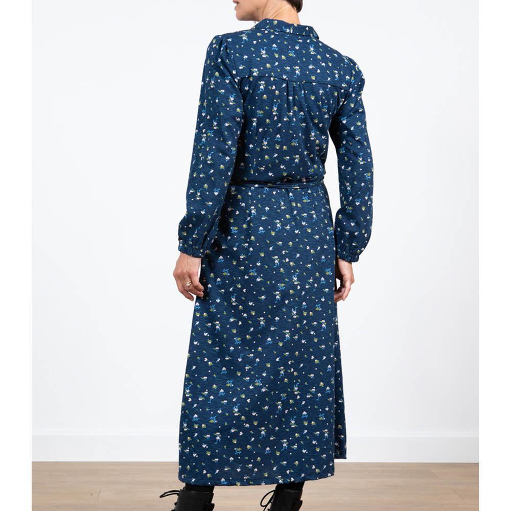 Floral Stamp Dress - Navy