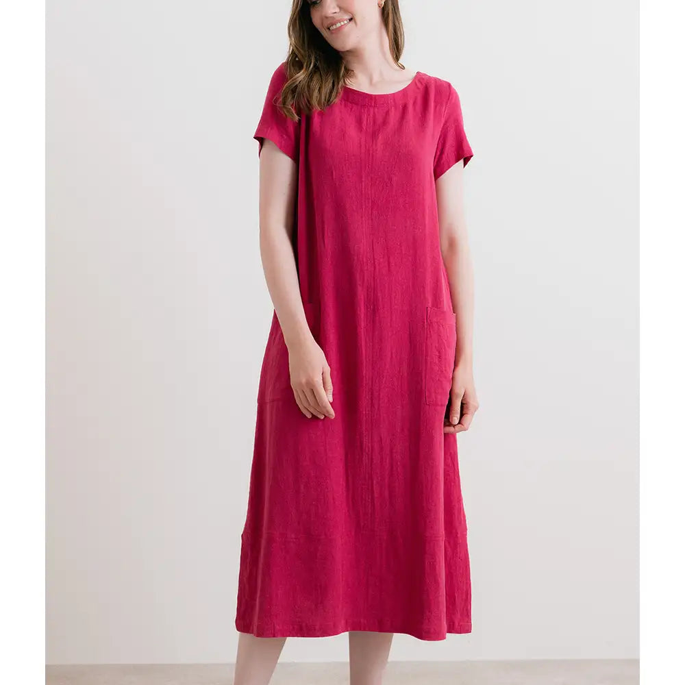 Summer Breeze Linen Blend Dress - Boysenberry