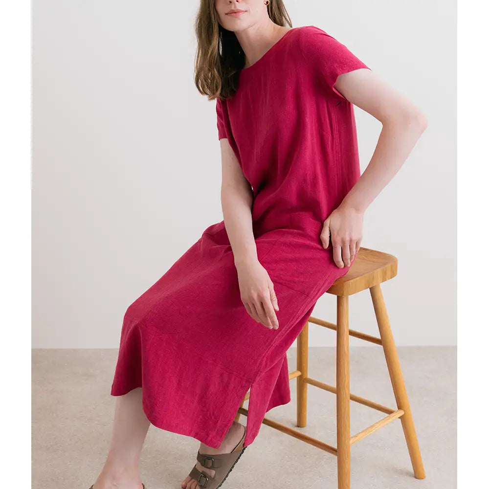 Summer Breeze Linen Blend Dress - Boysenberry