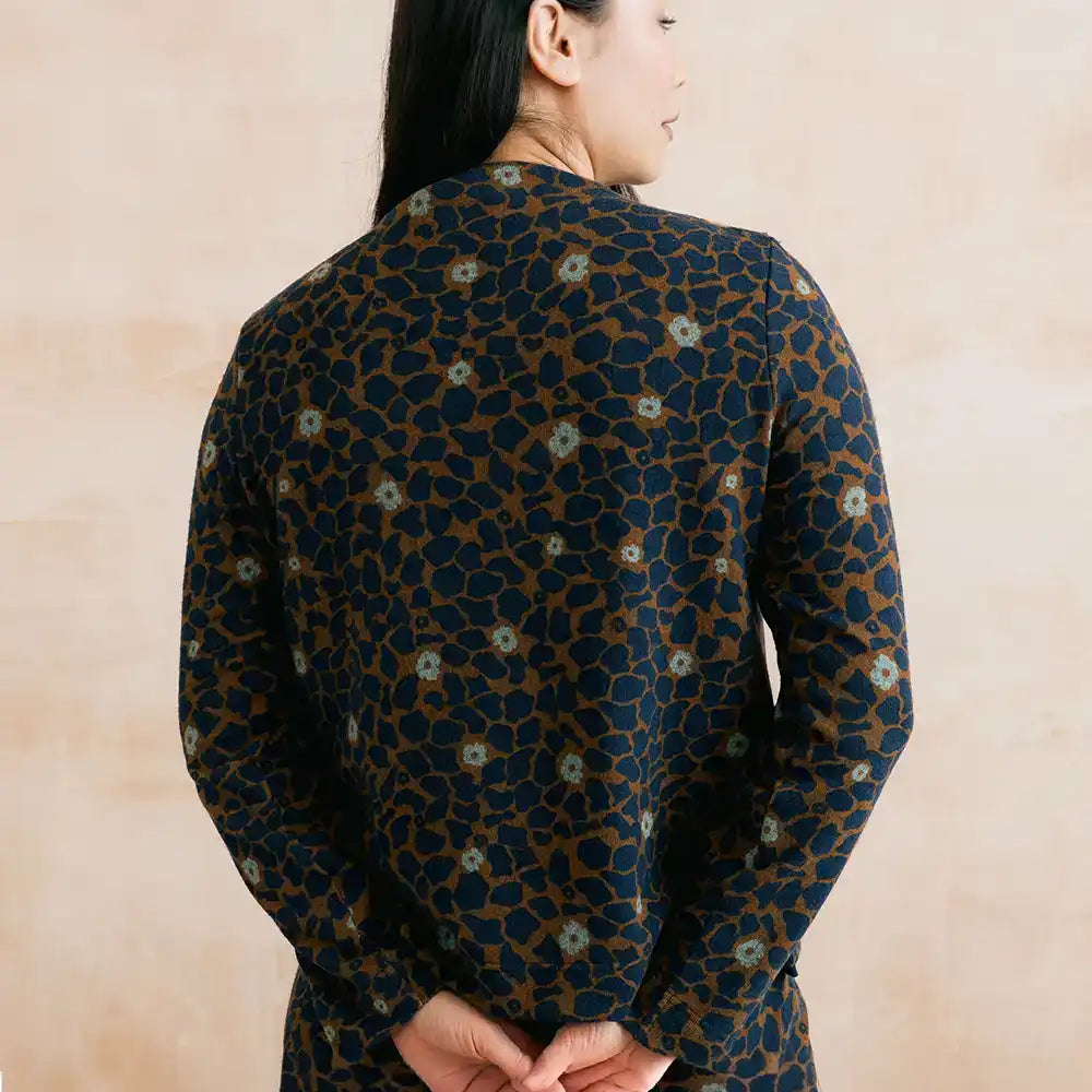 Cairn Jumper in Navy and Burnt Caramel