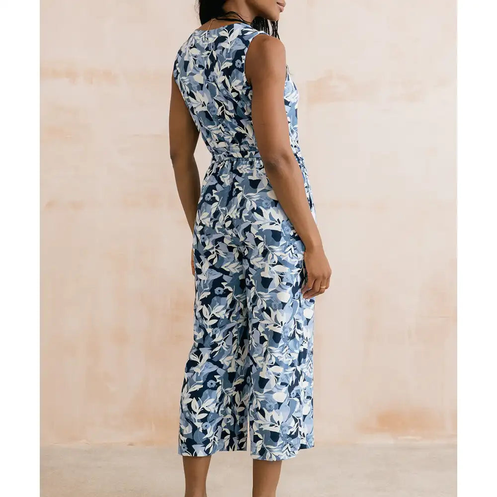 Allium Printed Jersey Jumpsuit Navy