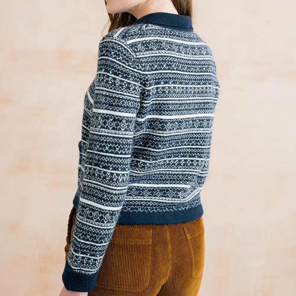 Chestnut Fairisle Jacket in Navy