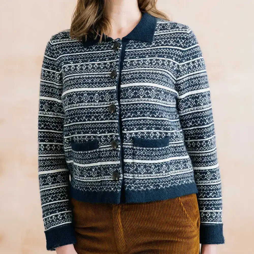 Chestnut Fairisle Jacket in Navy