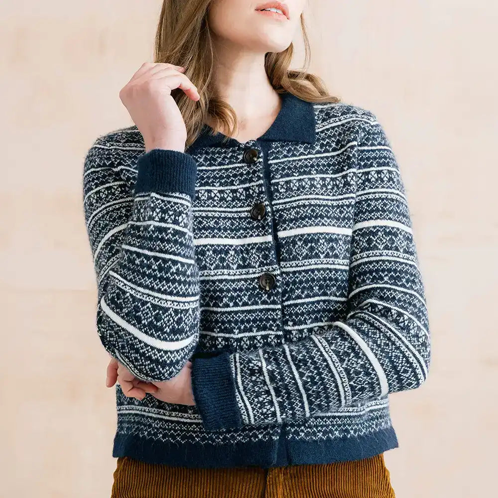 Chestnut Fairisle Jacket in Navy