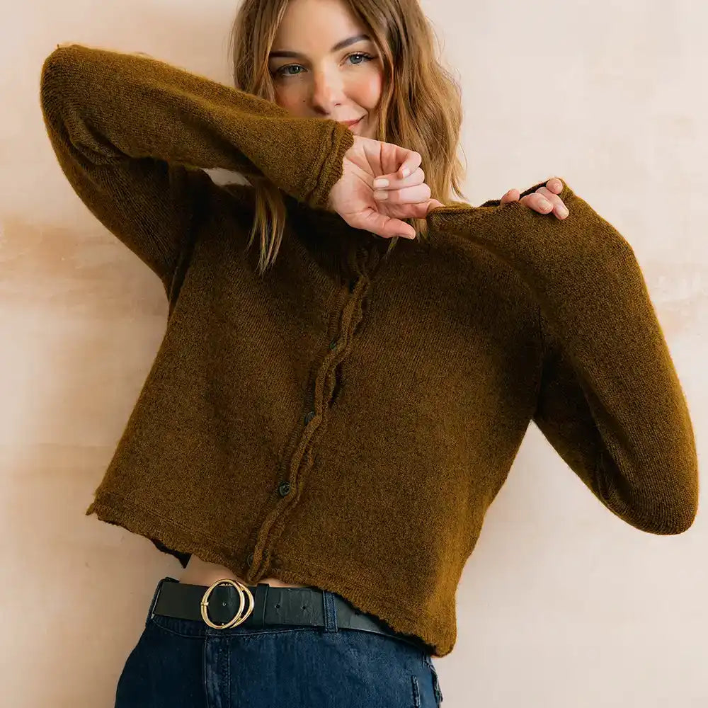 Elodie Cardigan in Burnt Caramel