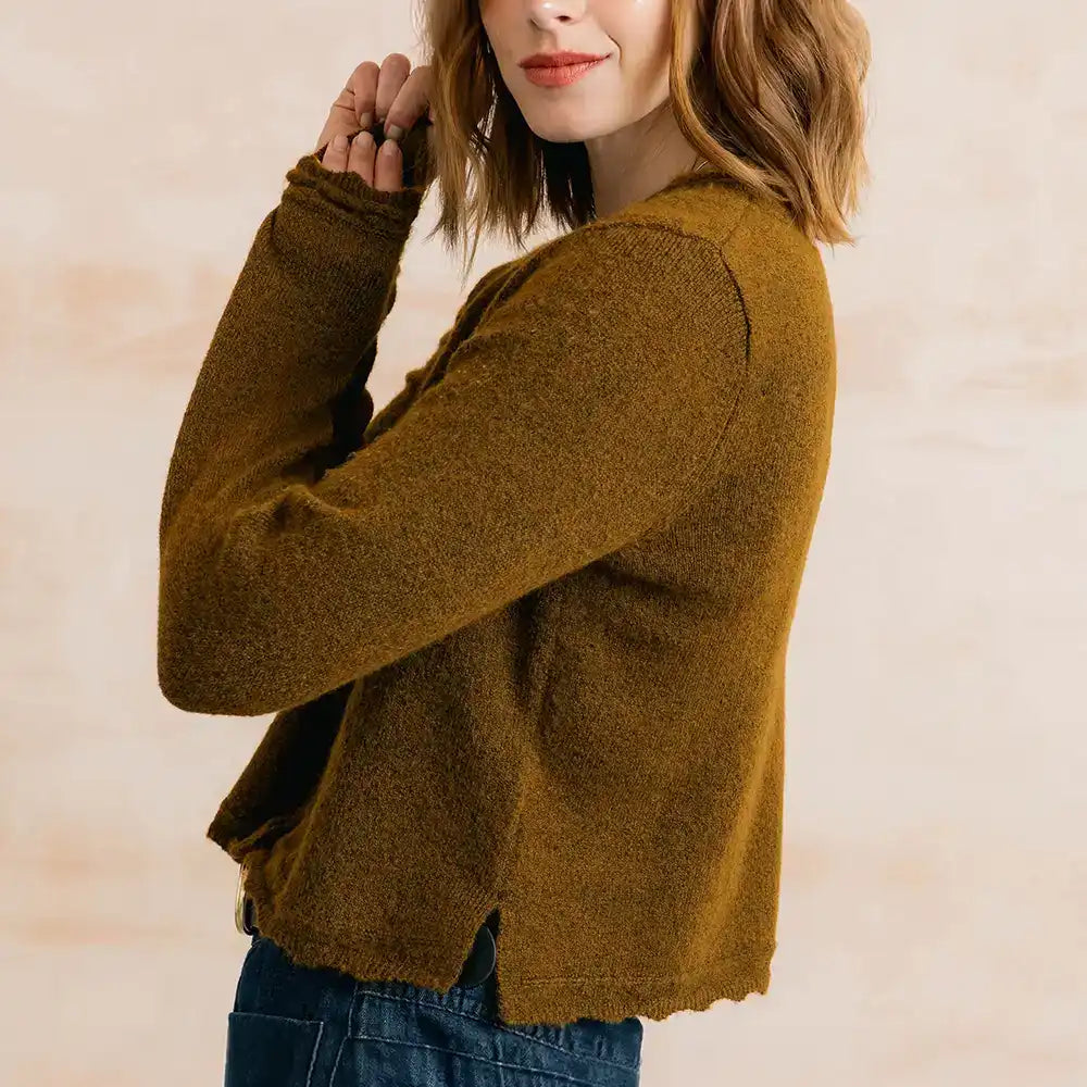 Elodie Cardigan in Burnt Caramel