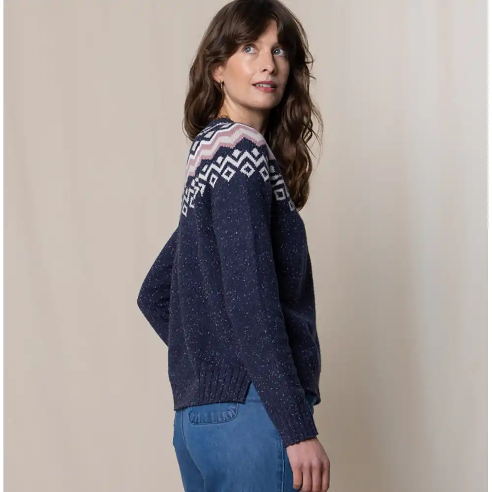 Navy Blue Fair Isle Knit Jumper