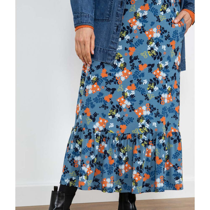 Lily & Me Navy Witcombe Floral Folk Skirt