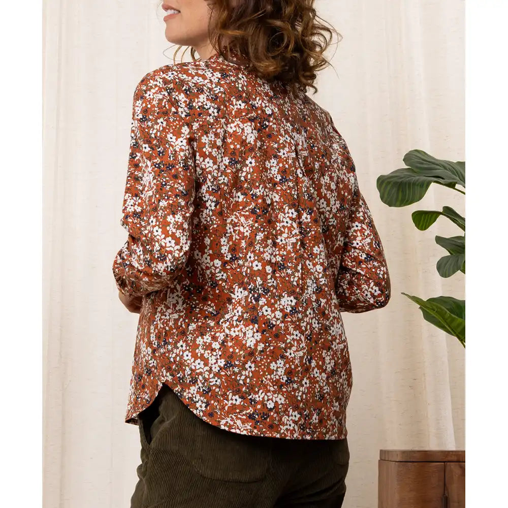 Classical Shirt in Floral Print - Ginger