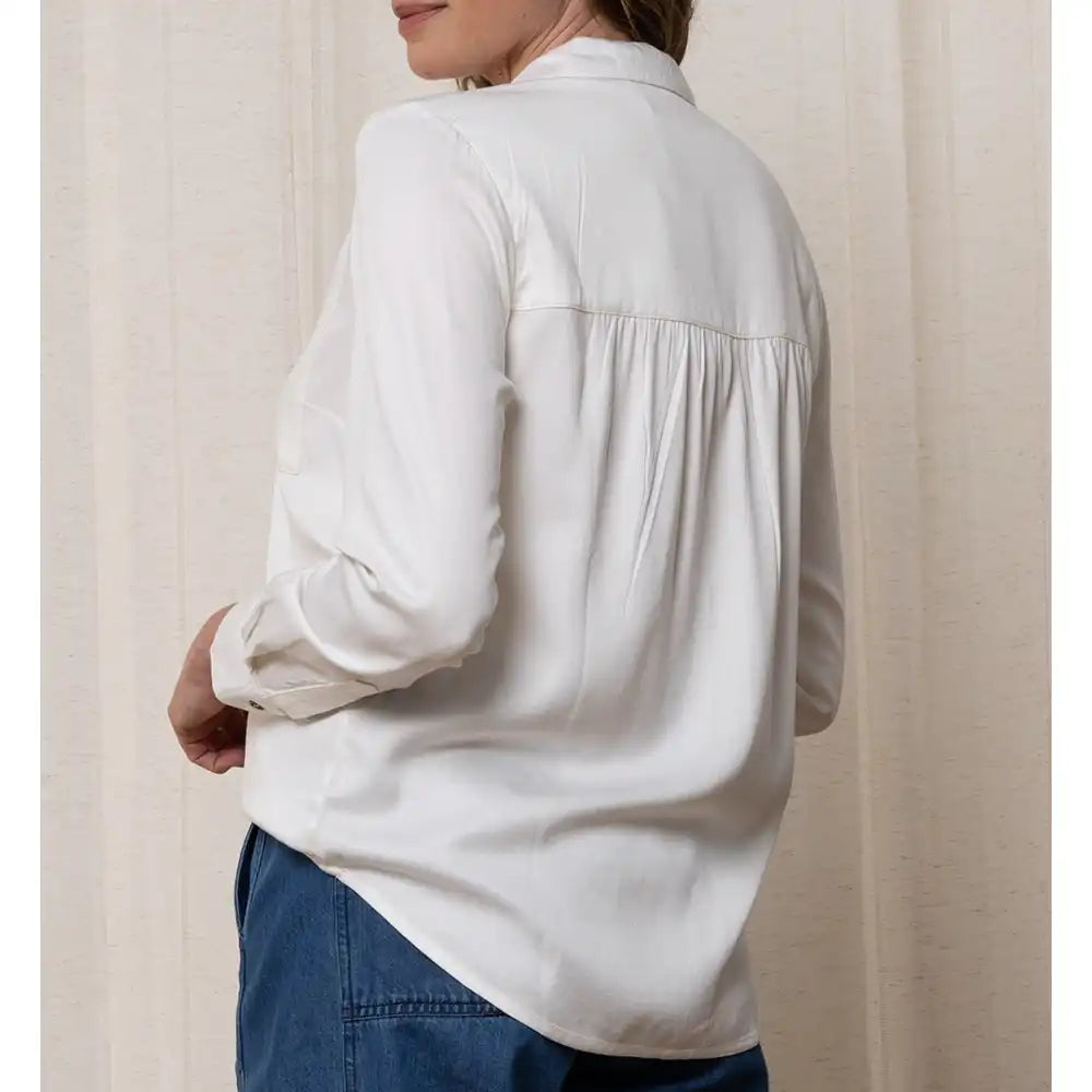 Classical White Button Fastening Shirt