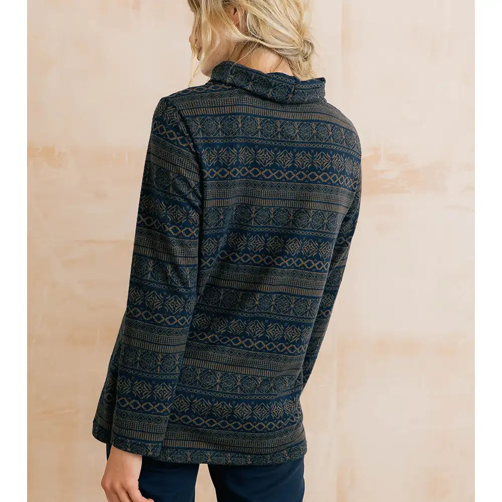 Susanna Tunic Jumper in Navy Fairisle